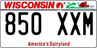 WI license plate 850XXM