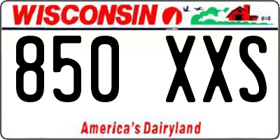 WI license plate 850XXS