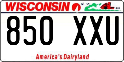WI license plate 850XXU