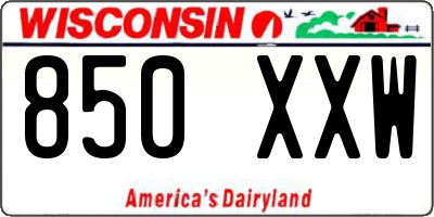 WI license plate 850XXW
