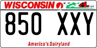 WI license plate 850XXY