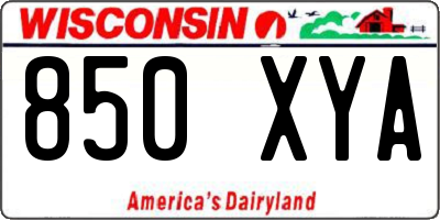 WI license plate 850XYA
