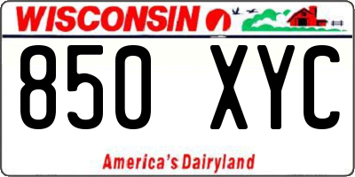 WI license plate 850XYC