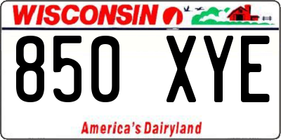 WI license plate 850XYE