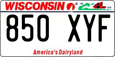 WI license plate 850XYF