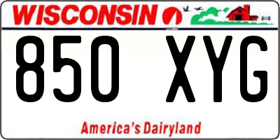WI license plate 850XYG
