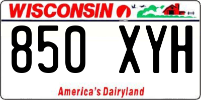 WI license plate 850XYH