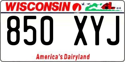 WI license plate 850XYJ