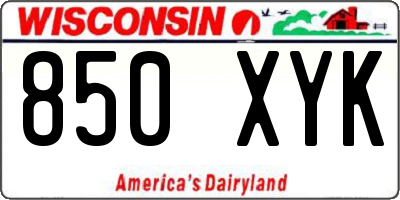 WI license plate 850XYK
