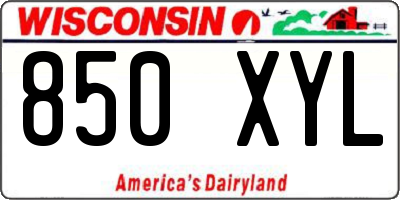 WI license plate 850XYL