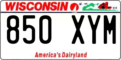 WI license plate 850XYM