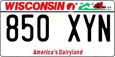 WI license plate 850XYN