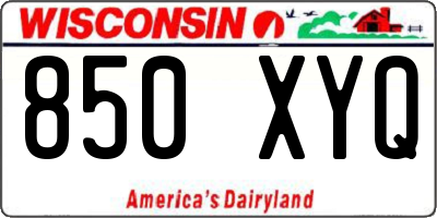 WI license plate 850XYQ