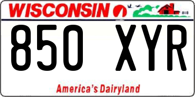 WI license plate 850XYR