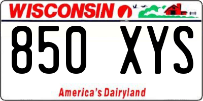 WI license plate 850XYS