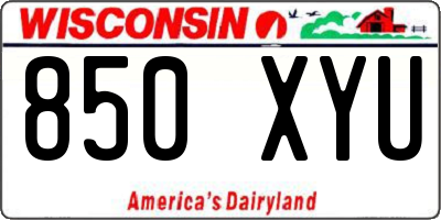 WI license plate 850XYU