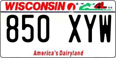 WI license plate 850XYW