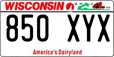 WI license plate 850XYX