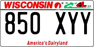 WI license plate 850XYY