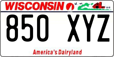 WI license plate 850XYZ