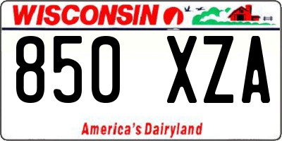 WI license plate 850XZA