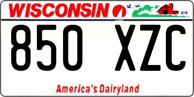 WI license plate 850XZC