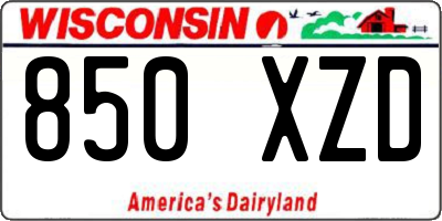 WI license plate 850XZD