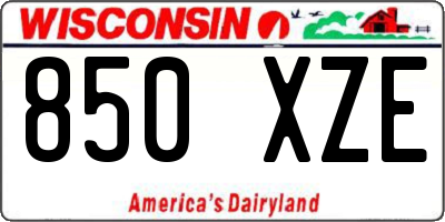 WI license plate 850XZE