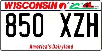 WI license plate 850XZH