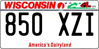 WI license plate 850XZI