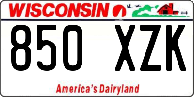 WI license plate 850XZK