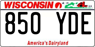 WI license plate 850YDE