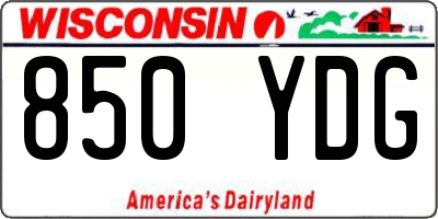 WI license plate 850YDG