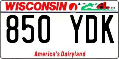 WI license plate 850YDK