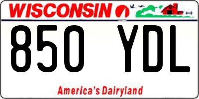 WI license plate 850YDL