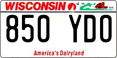 WI license plate 850YDO
