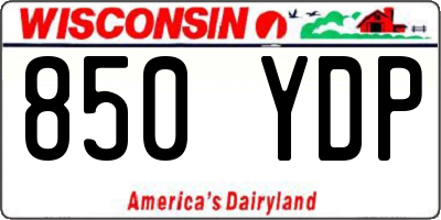 WI license plate 850YDP