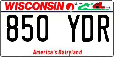 WI license plate 850YDR