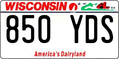 WI license plate 850YDS