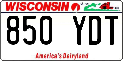 WI license plate 850YDT