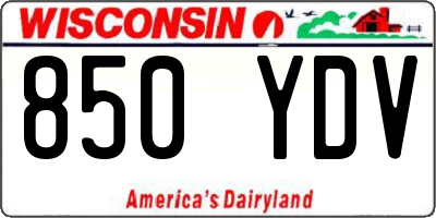 WI license plate 850YDV