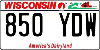 WI license plate 850YDW