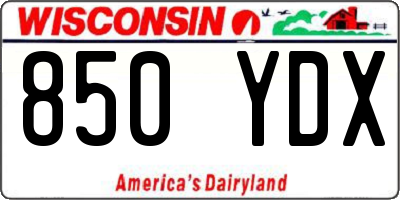 WI license plate 850YDX