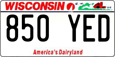 WI license plate 850YED