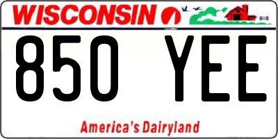 WI license plate 850YEE
