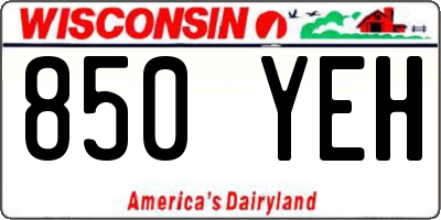 WI license plate 850YEH