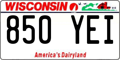 WI license plate 850YEI