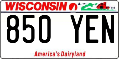 WI license plate 850YEN