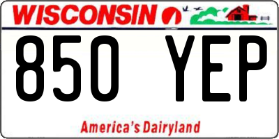 WI license plate 850YEP