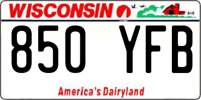 WI license plate 850YFB